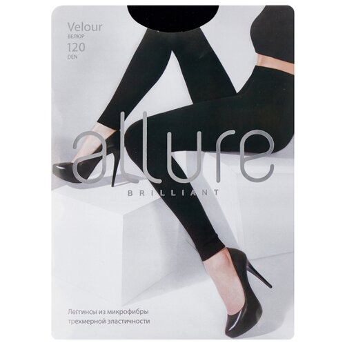 фото Леггинсы allure brilliant velour, 120 den, размер 2, nero (черный)