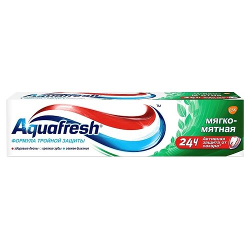 фото Зубная паста Aquafresh Тройная защита Мягко-мятная, 50 мл