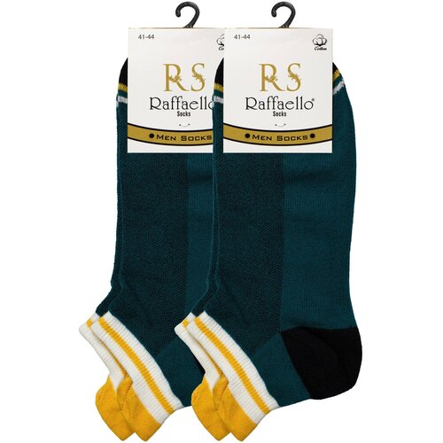 фото Мужские носки raffaello socks, 2 пары, укороченные, антибактериальные свойства, размер 41-44, зеленый