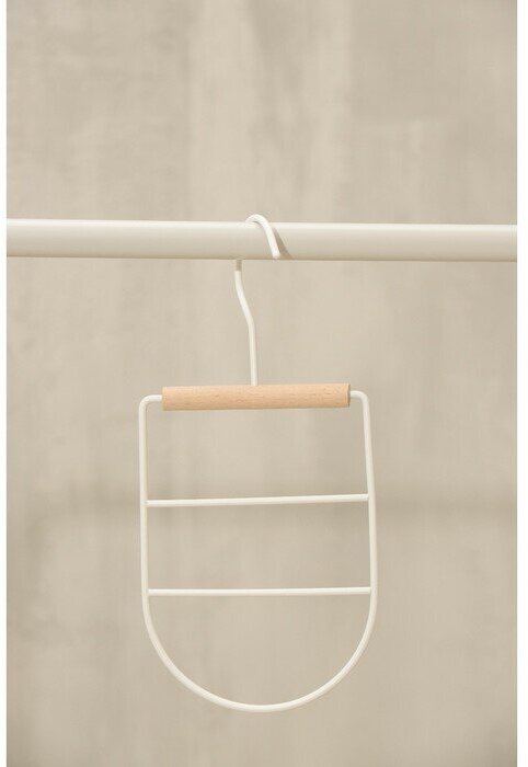 Вешалка для ремней и шарфов «Wood», 11,3×24×1,1 см, цвет белый - фотография № 7