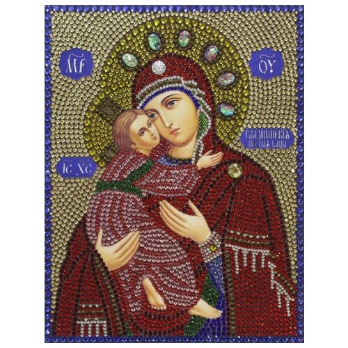 фото Владимирская богородица набор для выкладывания стразами 28х22 преобрана 67