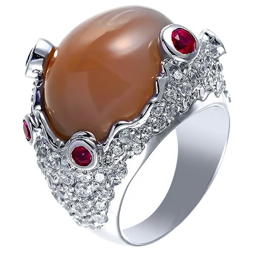 фото Element47 кольцо из серебра 925 пробы с агатом и фианитами gre2795-sr-ag-001-wg, размер 18