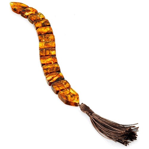 Перекидные чётки - змейка из натурального балтийского янтаря с кистью
