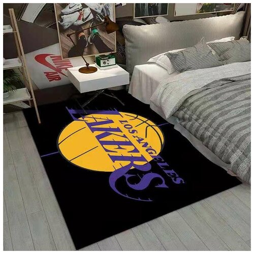 Ковер NBA Los Angeles Lakers клубный безворсовый 120x160см. черный