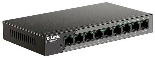 D-Link Сетевое оборудование DSS-100E-9P B1A Неуправляемый коммутатор с 8 портами 10 100Base-TX и 1 портом 10 100 1000Base-T 8 портов PoE 802.3af at