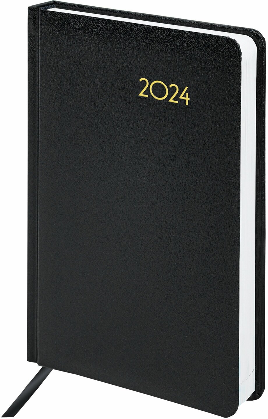 Ежедневник датированный 2024 А5 138x213мм, BRAUBERG Select, балакрон, черный, 114877