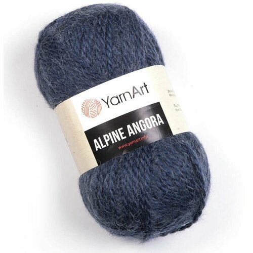 Пряжа YarnArt Alpine Angora ЯрнАрт Альпин Ангора Полушерсть, 338 джинс, 150 гр, 150 м, смесовая, 3 шт/упак