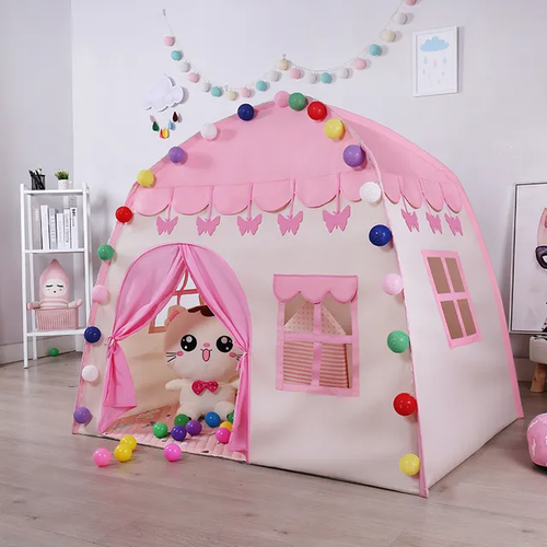 Палатка игровая для девочки, Цветочный домик для игр розовый