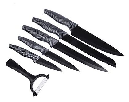 Набор ножей Satoshi Kitchenware Carbon 803-075, 20x21x3 см, черный