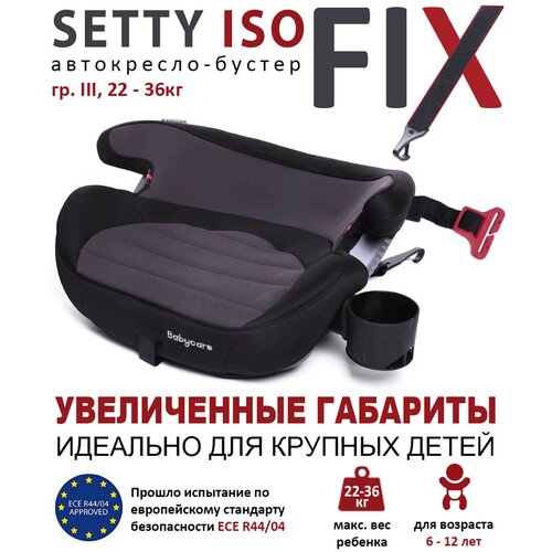 Бустер группа 3 (22-36 кг) Babycare Setty, серый