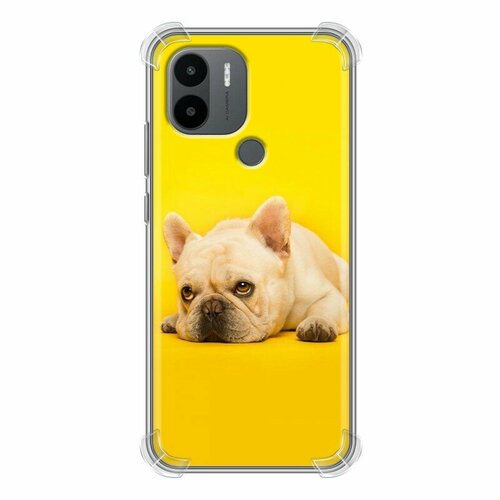 Дизайнерский силиконовый с усиленными углами чехол для Сяоми Поко С51 / Xiaomi Poco C51 Собака бульдог