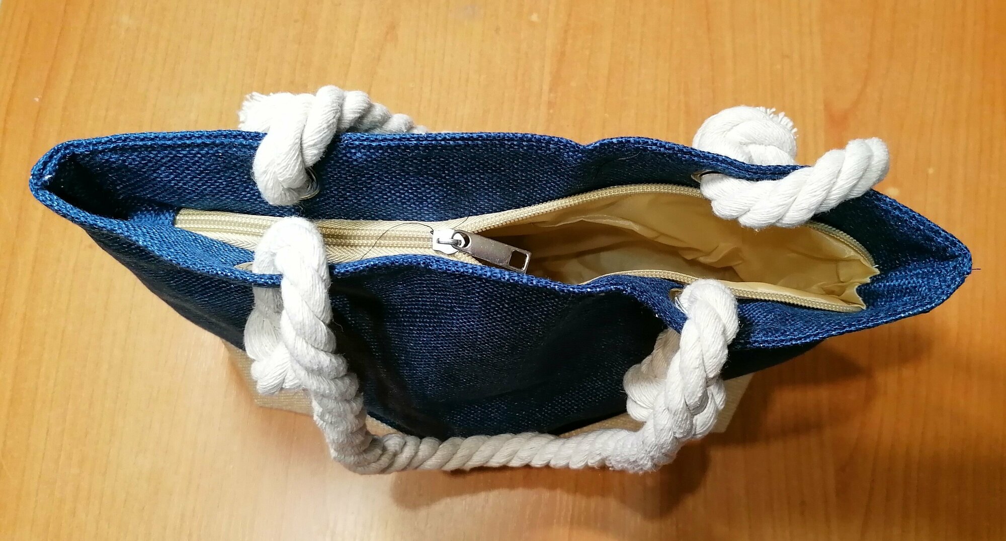 Сумка пляжная , фактура бархатистая, белый, синий — фото 1