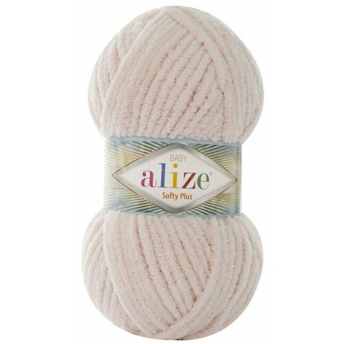 Пряжа для вязания Alize Softy Plus 100г/120м, 1шт, светло-бежевый