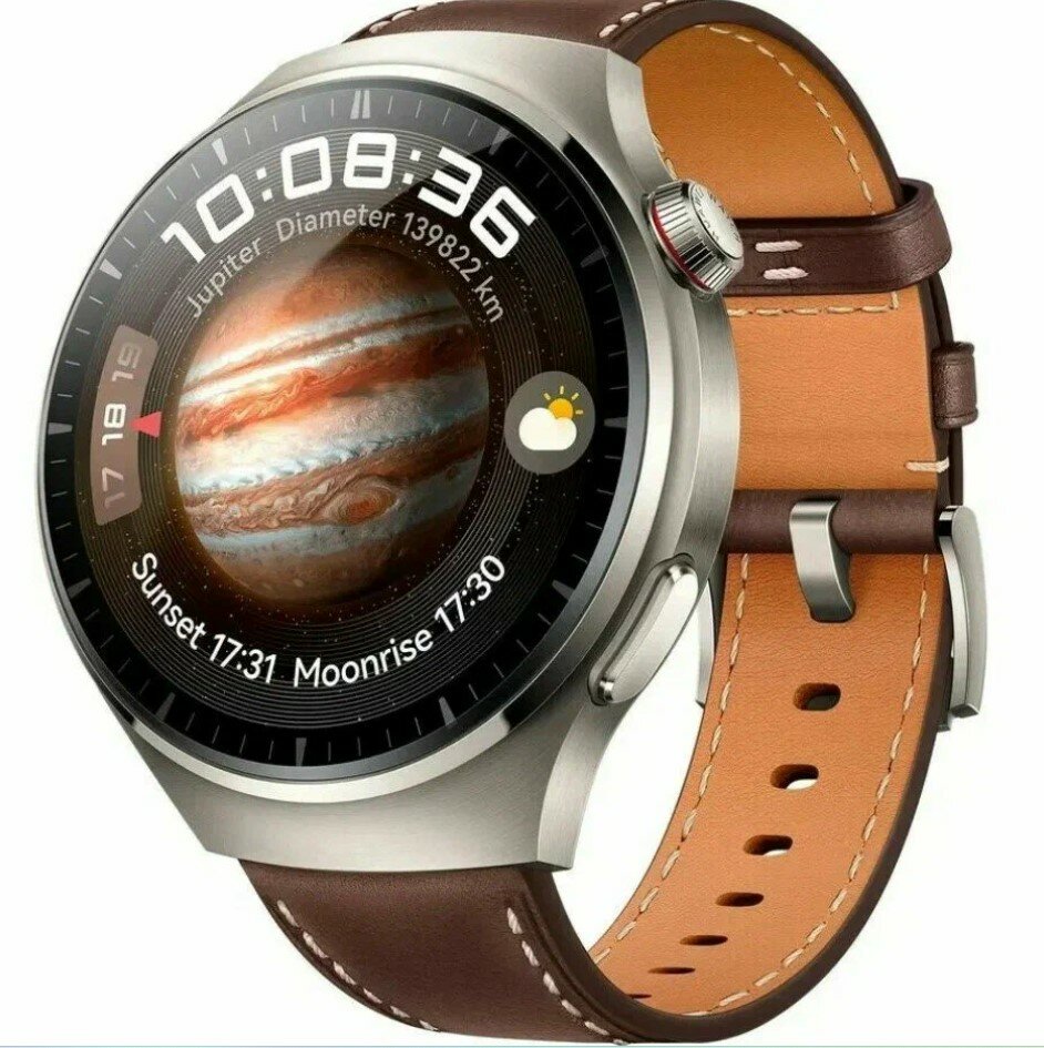 Смарт-часы Huawei Watch 4 PRO (55020APB) Titan, Dark Brown Leather