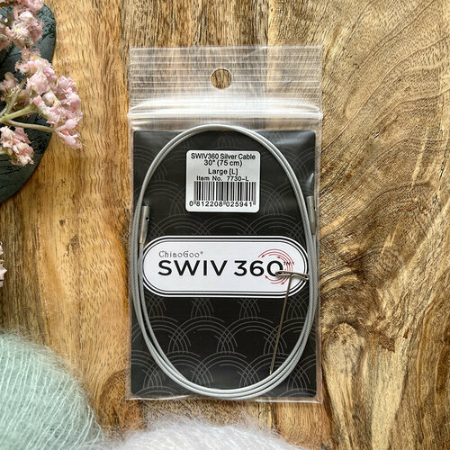 Леска ChiaoGoo SWIV 360 (L) поворотная длиной 75 см, для металлических съемных спиц диаметром 5.5 мм - 10 мм