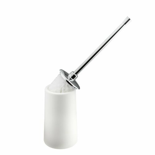 Ершик напольный из высококачественного прочного пластика АБС, белый с хромированной ручкой