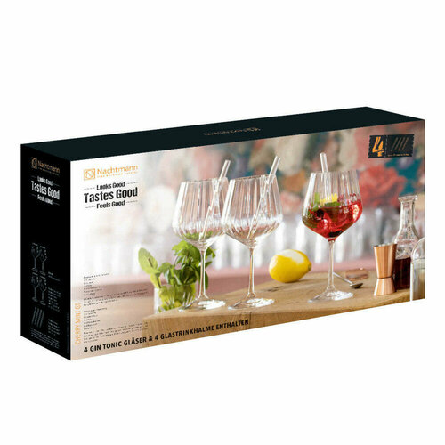 фото Набор из 4-х хрустальных бокалов для коктейлей gin & tonic, 640 мл, прозрачный, nachtmann 102892