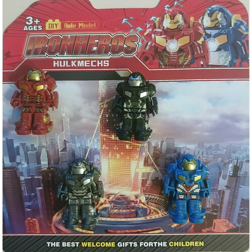 Набор фигурок Marvel Iron Manфигурки Железный человек 4 шт с аксессуарами Совместим с лего 420₽