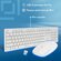 Клавиатура + мышь Oklick 240M клав: белый мышь: белый USB беспров...