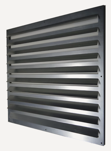 Изображение товара Решетка вентиляционная 600х600мм, с наружними жалюзями из оцинкованной стали