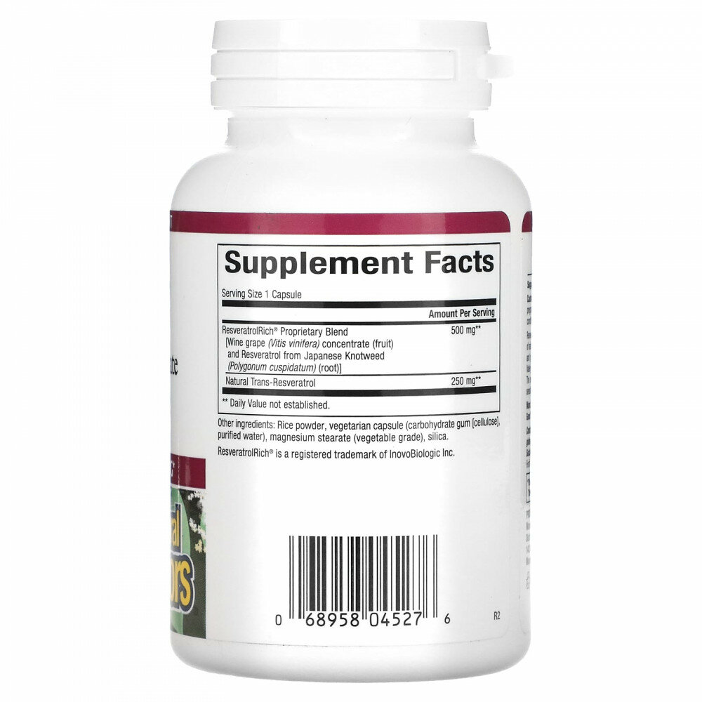 Natural Factors, ResveratrolRich®, концентрат ресвератрола, повышенной силы действия, 60 вегетарианских капсул — фото 1
