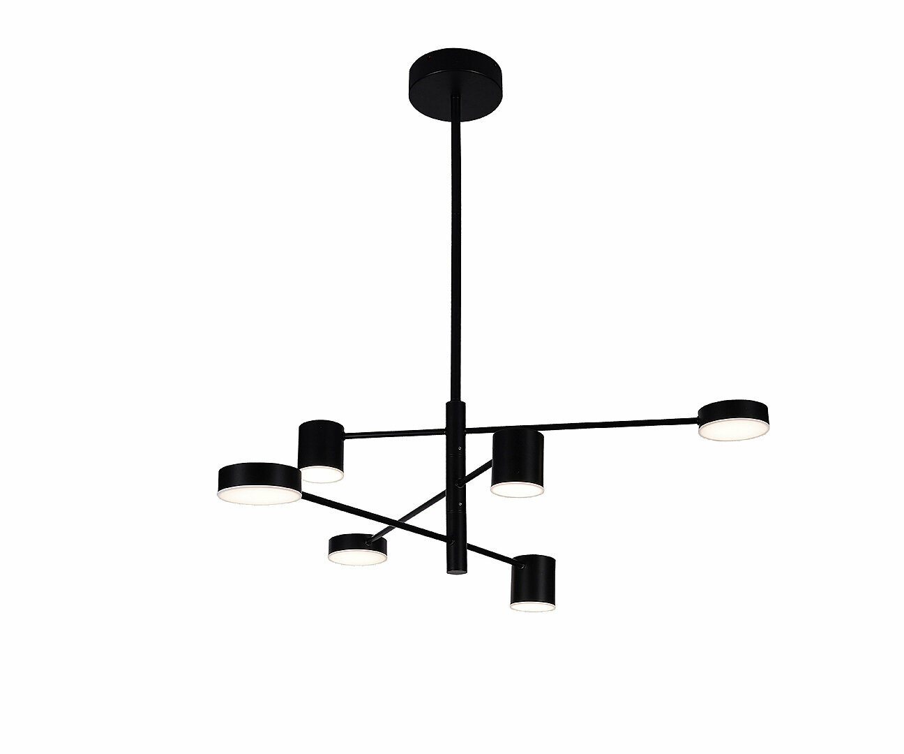 Люстра на штанге KINK Light Мекли 07650-6D,19(4000K), LED, 84Вт, кол-во ламп:6шт, Черный