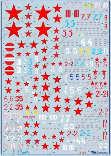 72-052 Деколь (Декаль) для сборной модели "Сухой Су-2" 1/72 (BEGEMOT) — фото 1