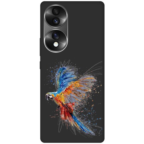 Матовый Soft Touch силиконовый чехол на Honor 70, Хонор 70 с 3D принтом Colorful Parrot черный матовый soft touch силиконовый чехол на honor 70 хонор 70 с 3d принтом kiss черный