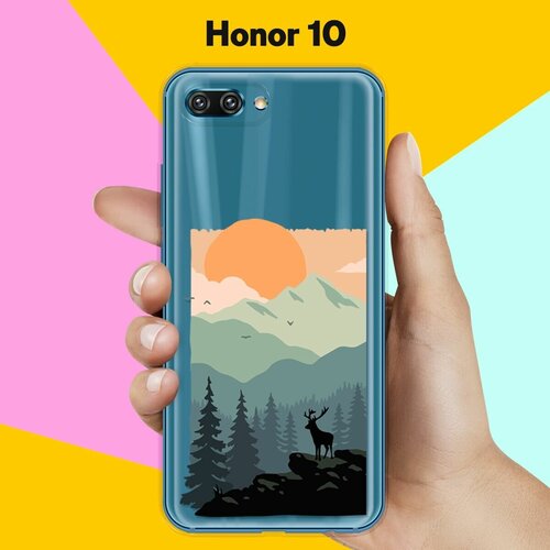 Силиконовый чехол Горы и лес на Honor 10