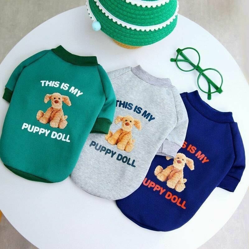 Толстовка для собак мелких пород "Puppy Doll" цвет зеленый, XL (35 см) - фотография № 4