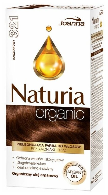 Краска для волос JOANNA NATURIA ORGANIC (тон 321) каштановый