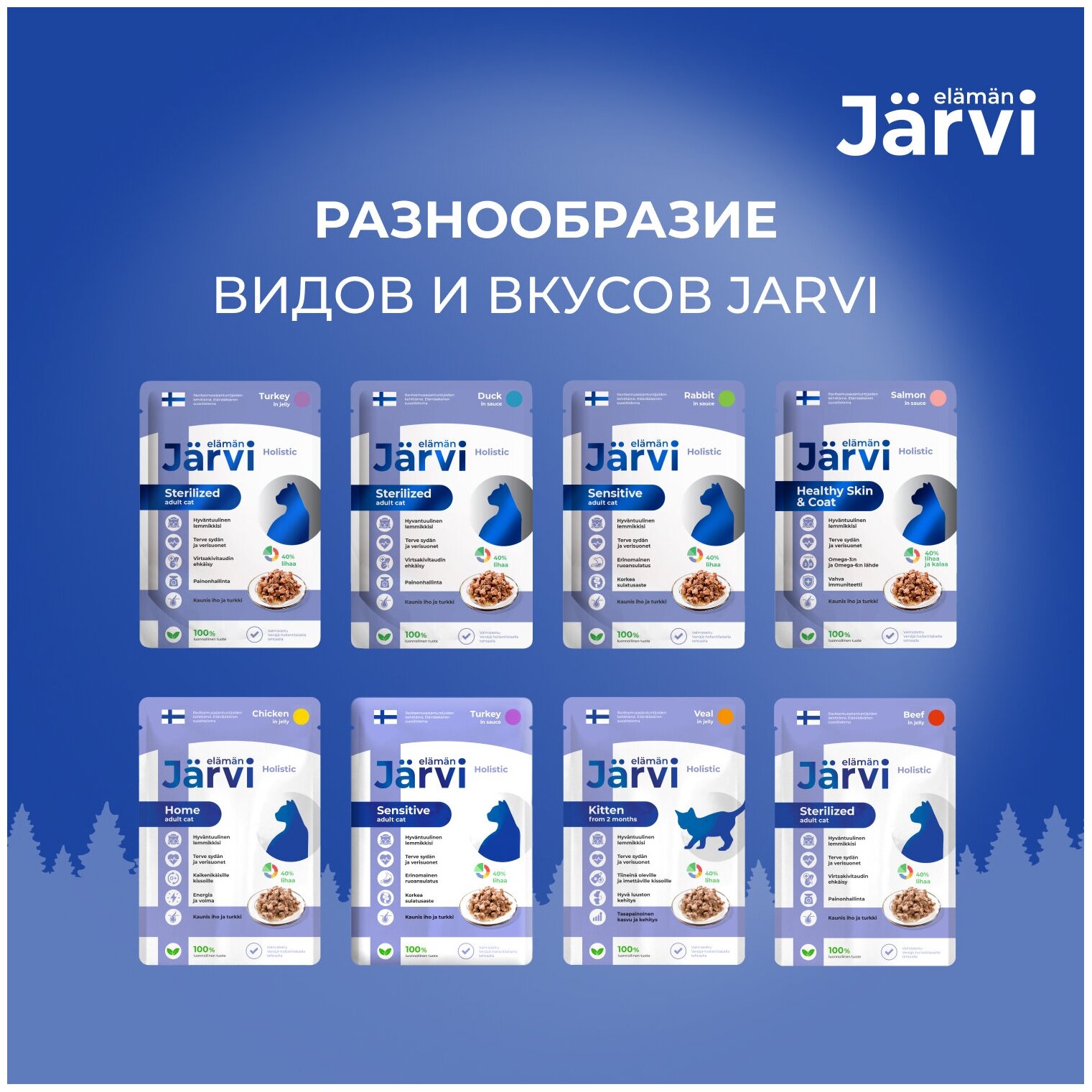 Jarvi пауч для домашних кошек (кусочки в желе) Курица, 85 г. упаковка 24 шт - фотография № 6