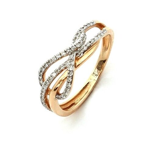 Кольцо Diamond Prime, красное золото, 585 проба, бриллиант, золотистый