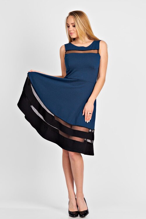 Платье женское Опти-мода,платье 42,платье синее,платье,платье с кружевом,платье вечернее.