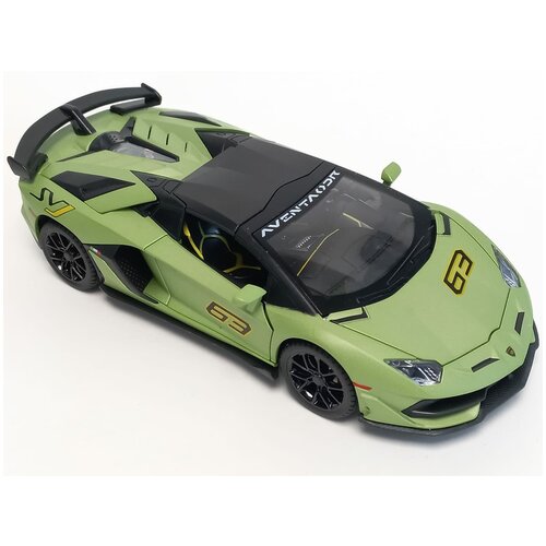 фото Машинка lamborghini aventador со съемной крышей 1:24, металлическая, свет, звук msn trading limited