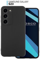 Чехол ROSCO для Samsung Galaxy S23 (Самсунг Галакси С23), силиконовый чехол, тонкий, матовое покрытие, защита модуля камер, черный