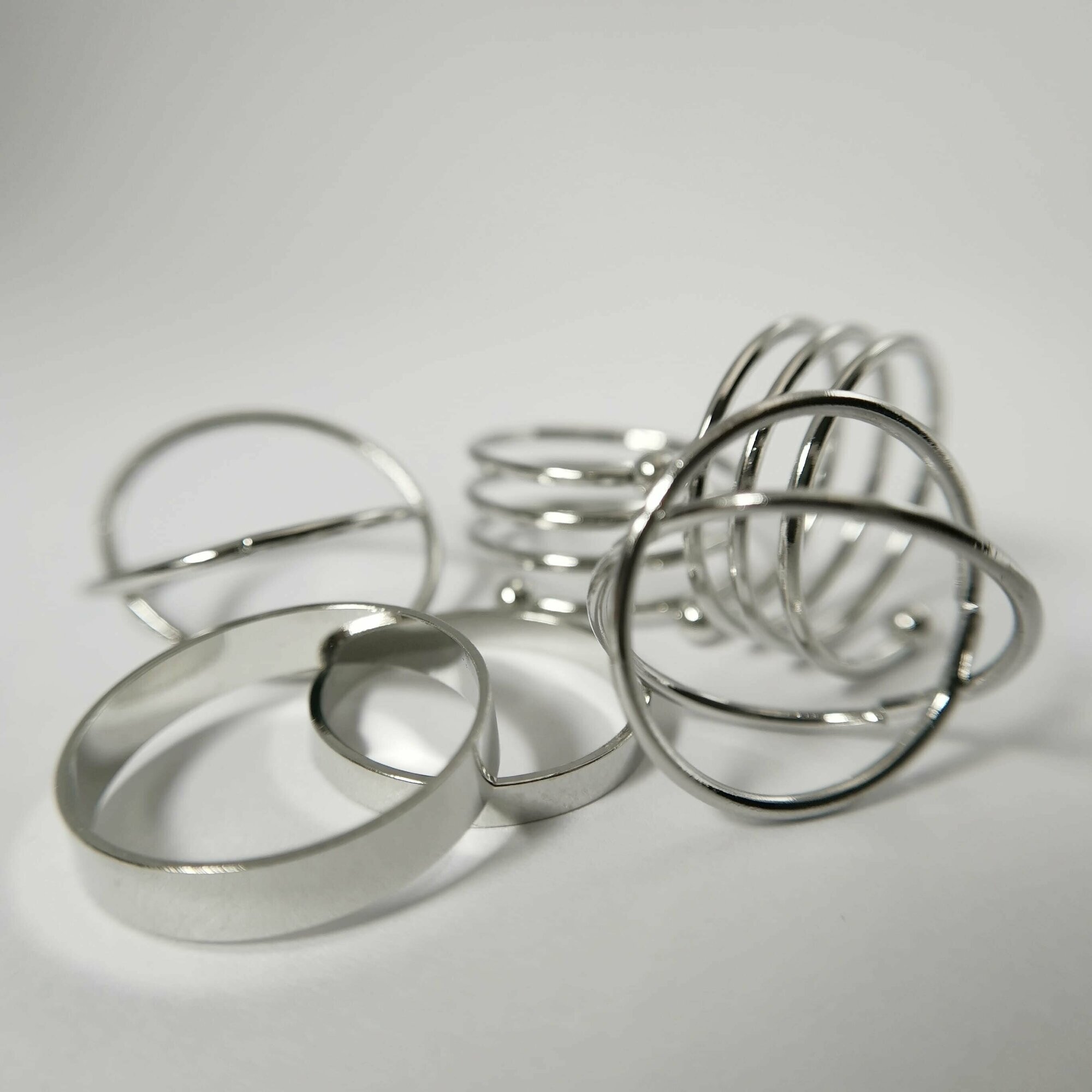 AS Artstudio набор колец для фотографирования маникюра, серебряные, 6 шт