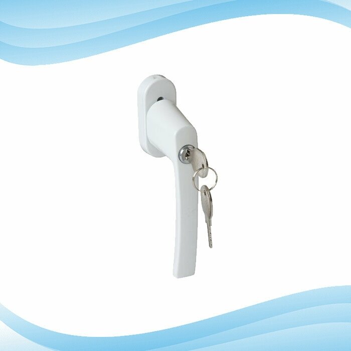 Набор 3 шт: Ручка оконная с ключем и замком, штифт 35мм, цвет белый - фотография № 6