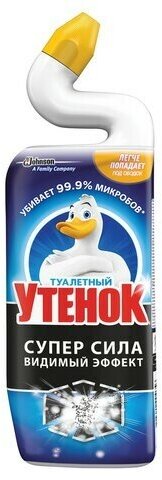 Средство для уборки туалета 500 мл туалетный утенок Супер Сила "Видимый Эффект", 696888