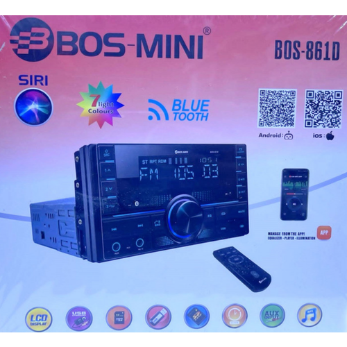 Автомагнитола+Bluetooth+USB+AUX+Радио Bos Mini 861D