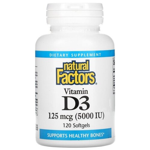 Капсулы Natural Factors Vitamin D3, 70 г, 2000 ME, 120 шт.