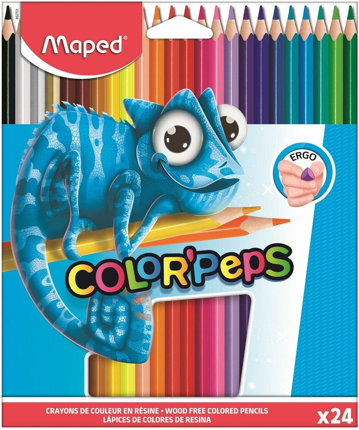 Карандаши цветные MAPED PULSE пластиковые 24 цв/наб 862703