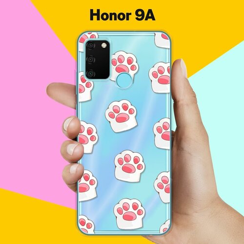 Силиконовый чехол Лапки на Honor 9A силиконовый чехол на honor 9a узор из такс для хонор 9а