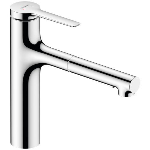 Смеситель Hansgrohe Zesis M33 2jet для кухни 160мм с вытяжным душем, sBox lite, хром 74804000 смеситель для кухни hansgrohe zesis m33 74800800 сталь