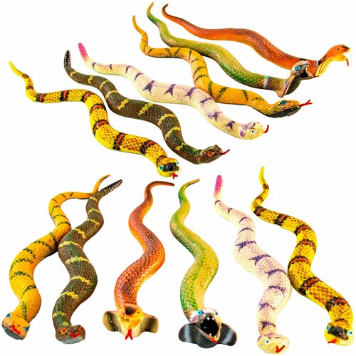Игрушки резиновые фигурки-тянучки Змеи, 38 см, антистресс, набор 6 шт игрушки резиновые фигурки тянучки рептилии ящерицы 23 см набор 6 шт