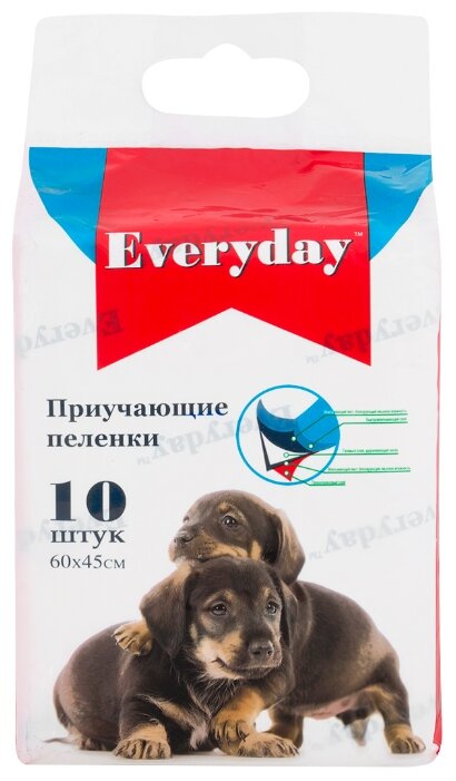 EVERYDAY впитывающие пеленки для животных гелевые 10шт 60х45см