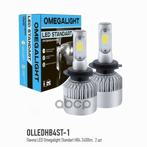 Лампа Светодиодная 12V Hb4 25W P22d 6000K Omega Light 2 Шт. Картон Omegalight Olledhb4st-1 OMEGALIGHT арт. OLLEDHB4ST-1