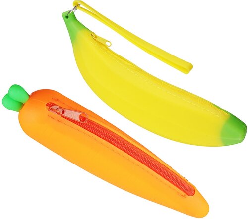 Пенал в форме банана и морковки, мягкий силикон
