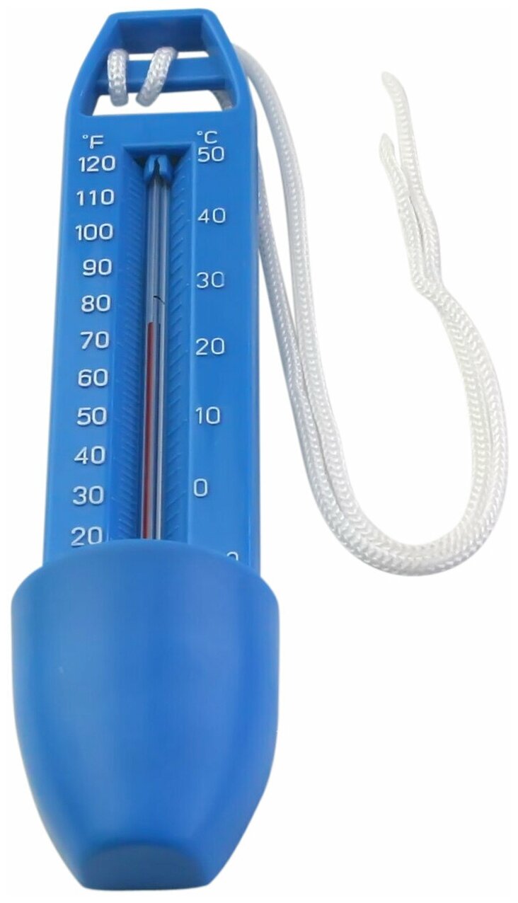 Термометр для бассейна со шнурком, синий Chemoform - фотография № 1