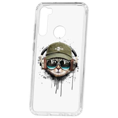 фото Чехол на xiaomi redmi note 8t kruche print кот в наушниках